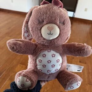 DreamGro Pink Bunny Soothing Music Light Up Color Changing Tummy Plush Toy